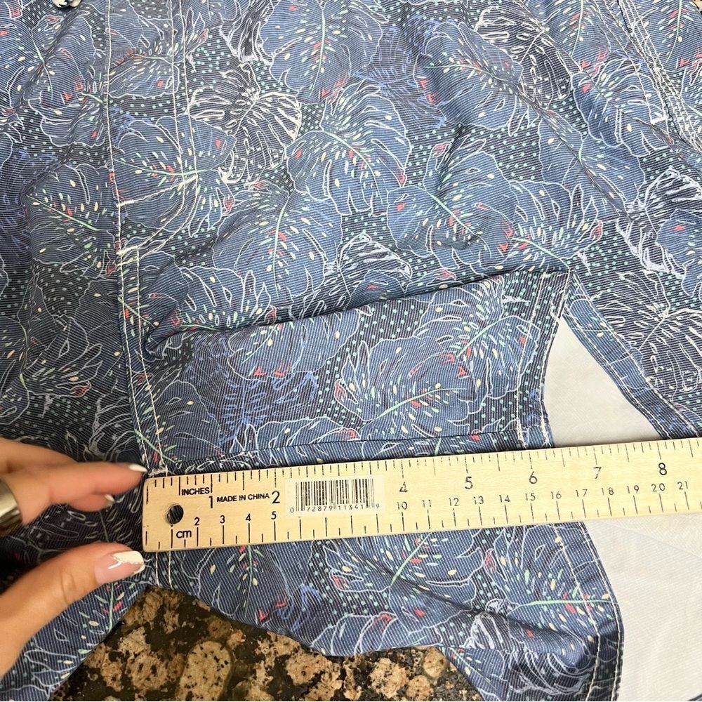 Johnnie O Swim Trunks Mens Size XL Beach Lined Blue Leaf Print Swim - Picture 7 of 7